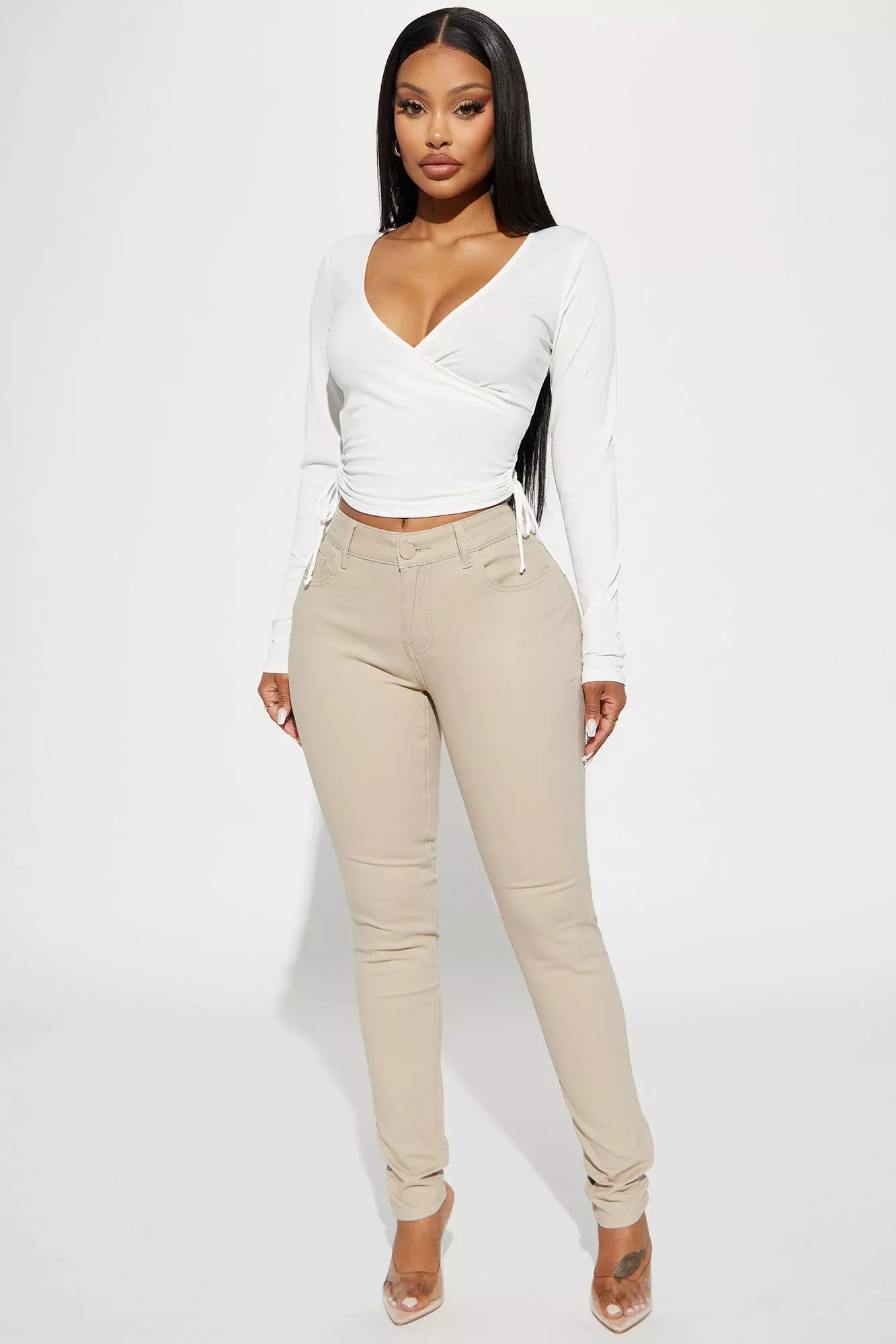 Skinny Uniform Pants - Khaki