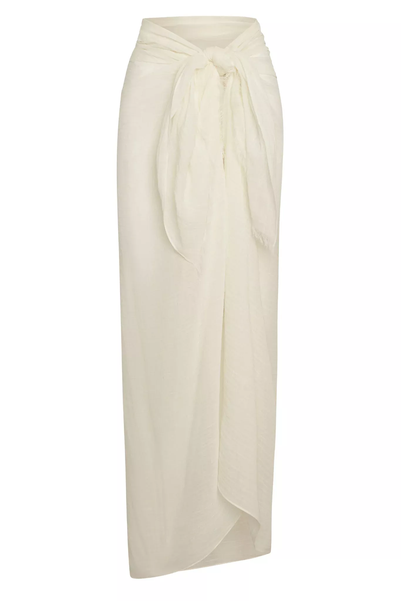 St. Tropez Sarong - Ivory Crinkle Linen