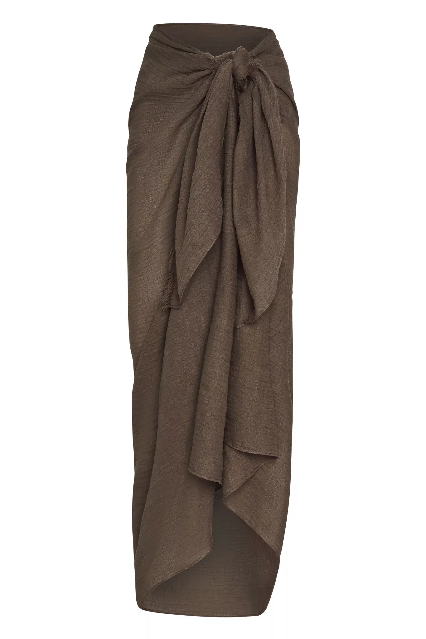 St. Tropez Sarong - Stone Crinkle Linen