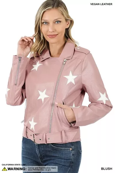 Star Vegan leather Jacket
