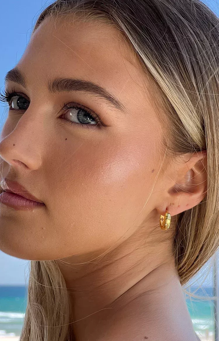 Stardust Gold Hoop Earrings