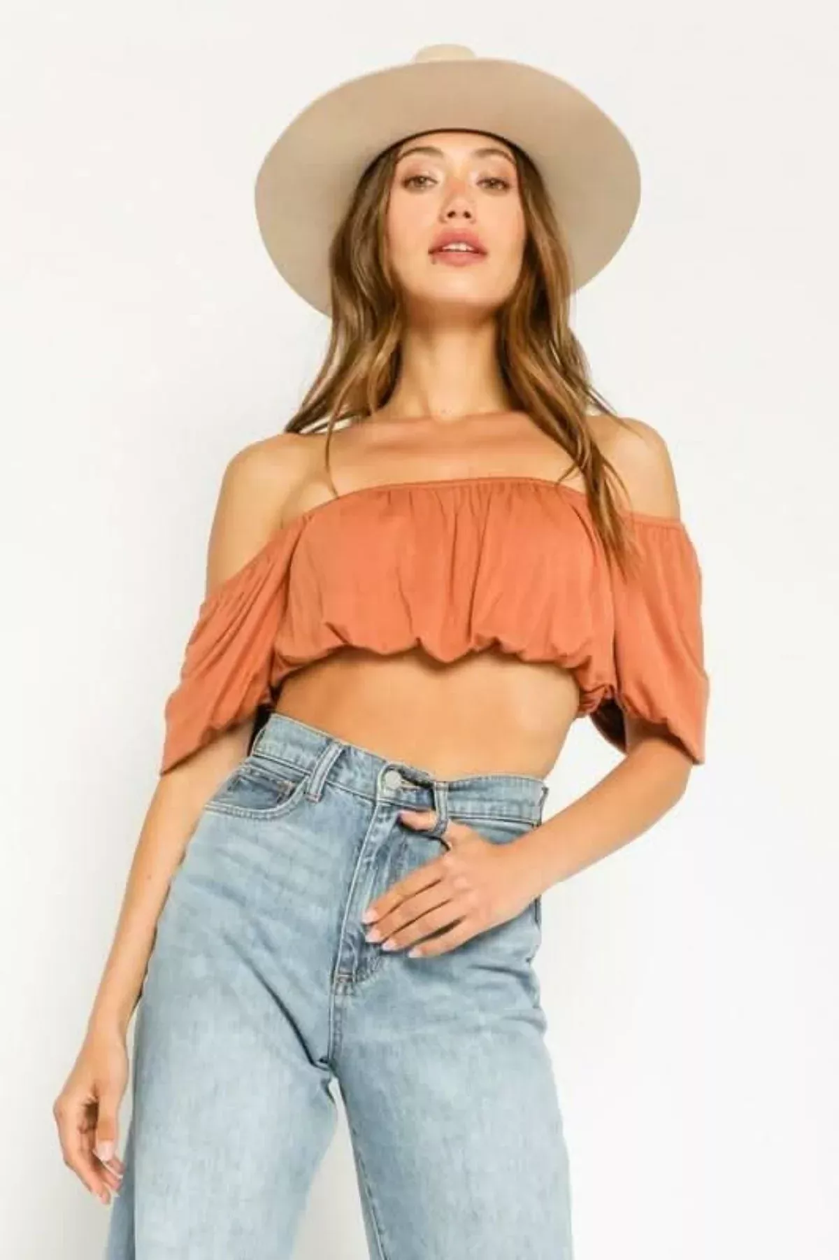 Summer Feeling Aragon Off-Shoulder Crop Top | Boho Pink