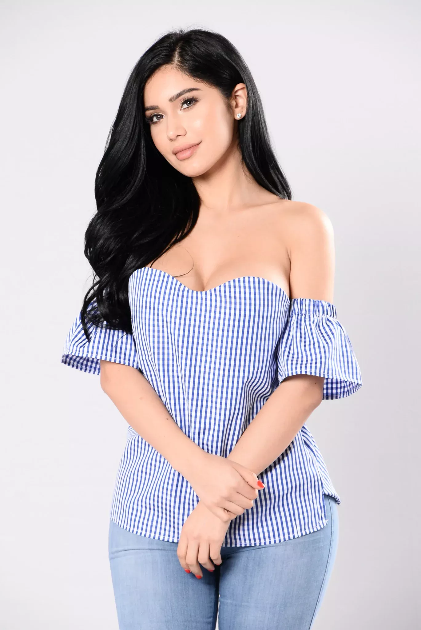 Sure Thing Top - Blue/White