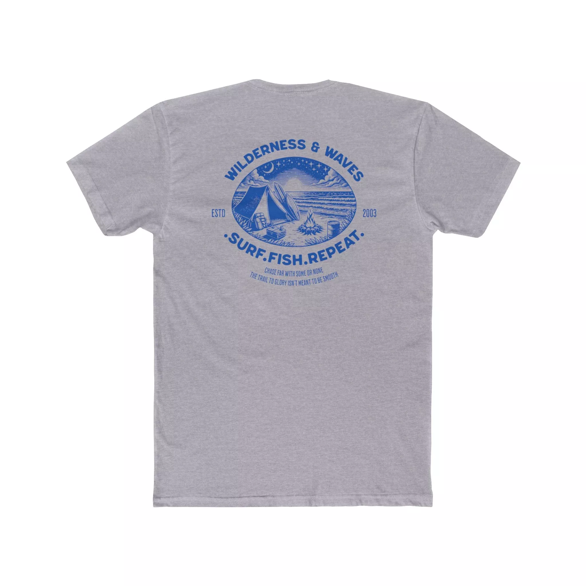 SURF FISH REPEAT - Wilderness & Waves Heather Grey T-Shirt