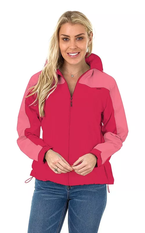 Suzzi Water Resistant Windbreaker with Hoodie #WWB01 Raspberry/Pink