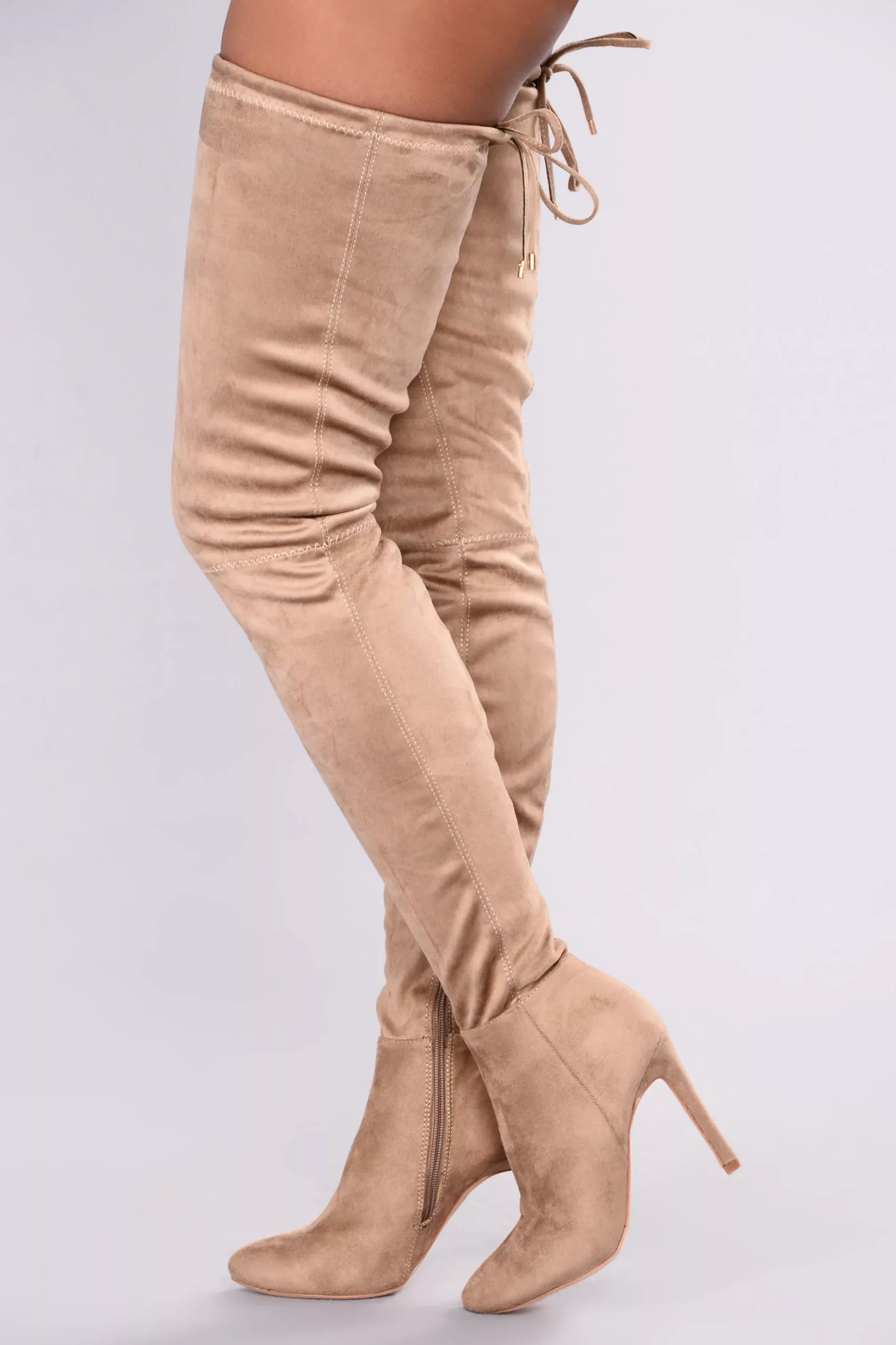 A Tall Tale Over The Knee Boot - Taupe