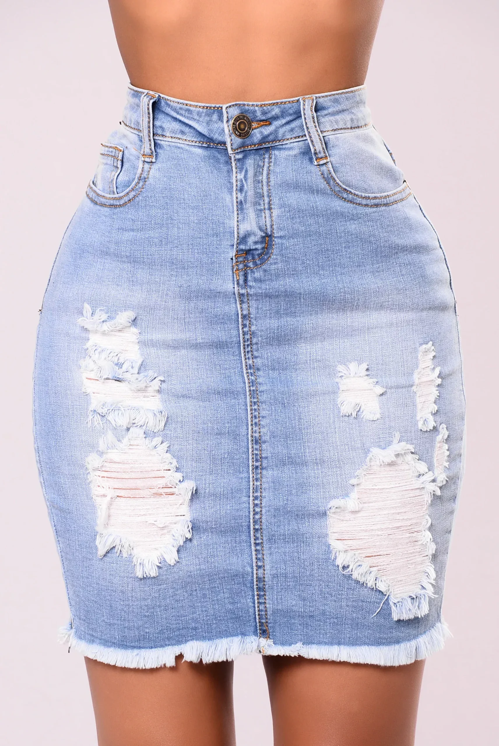 Tallulah Denim Skirt - Light Blue Wash