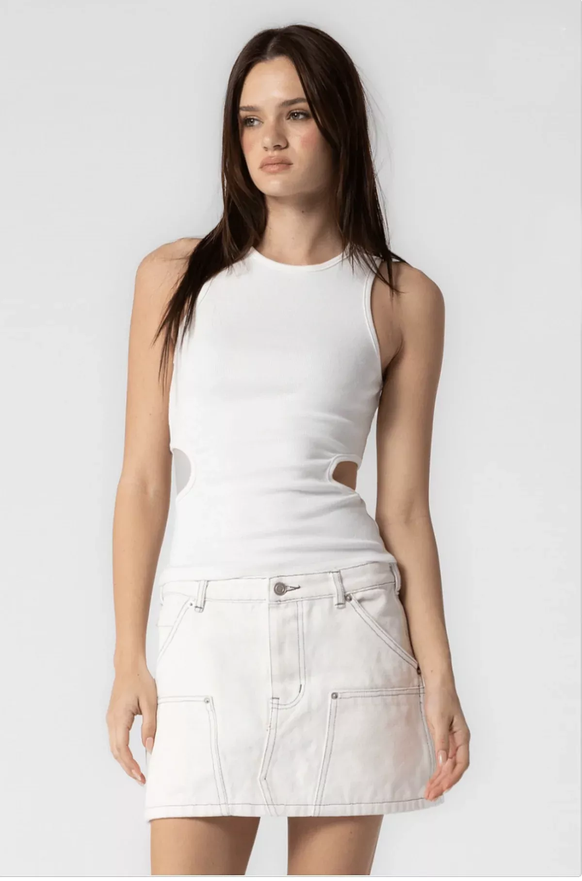 Tammie White Cargo Mini Skirt | Boho Pink