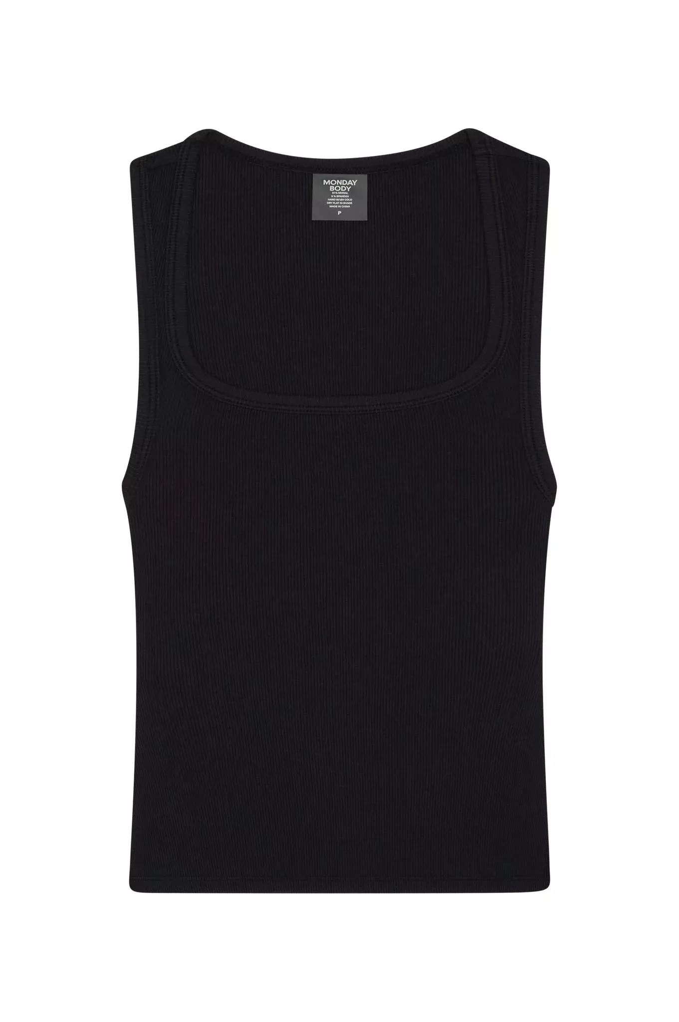 Tash Tank Long - Black Lightweight Rib