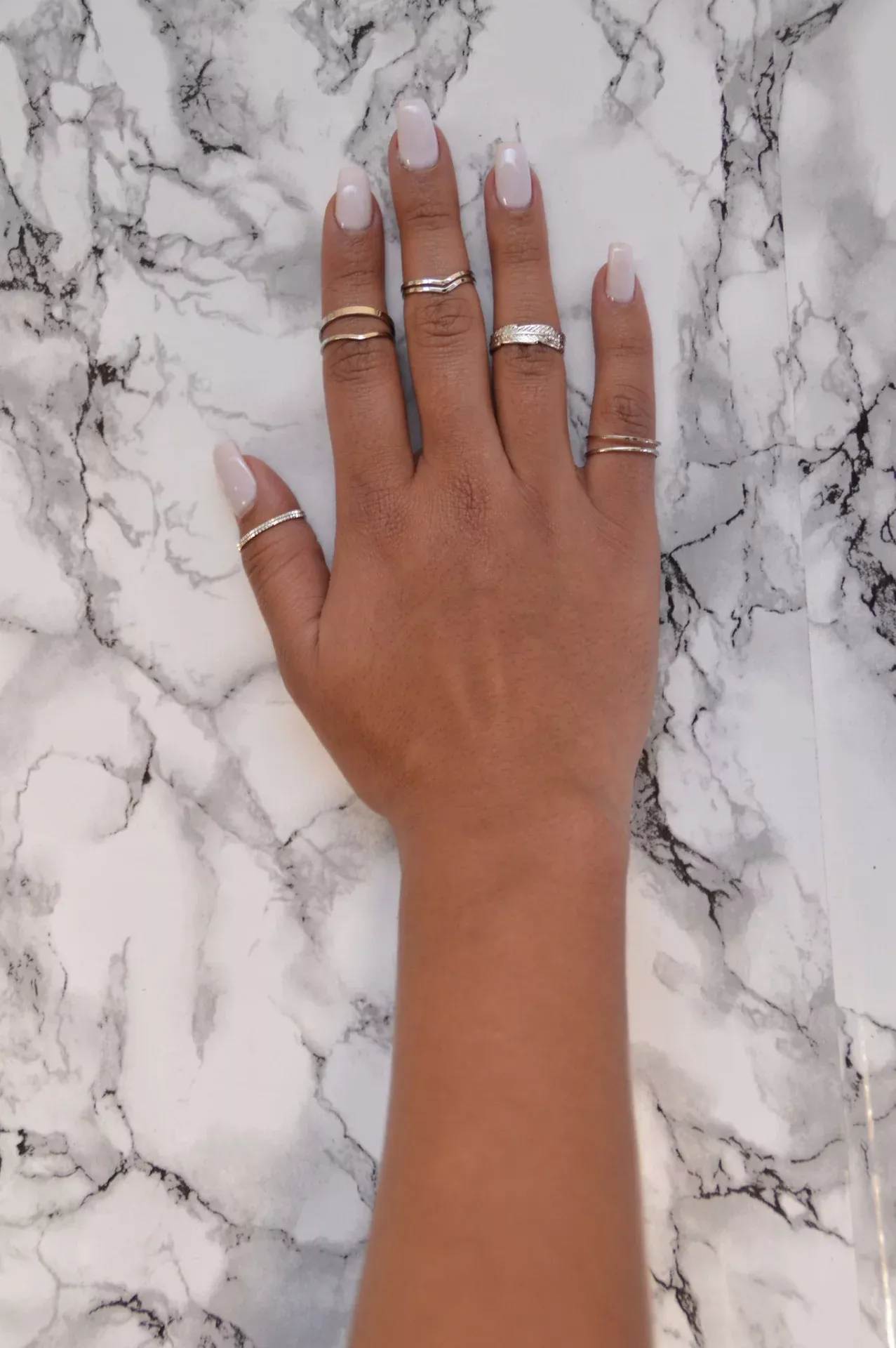 Tea Leaf Ring Set - Silver