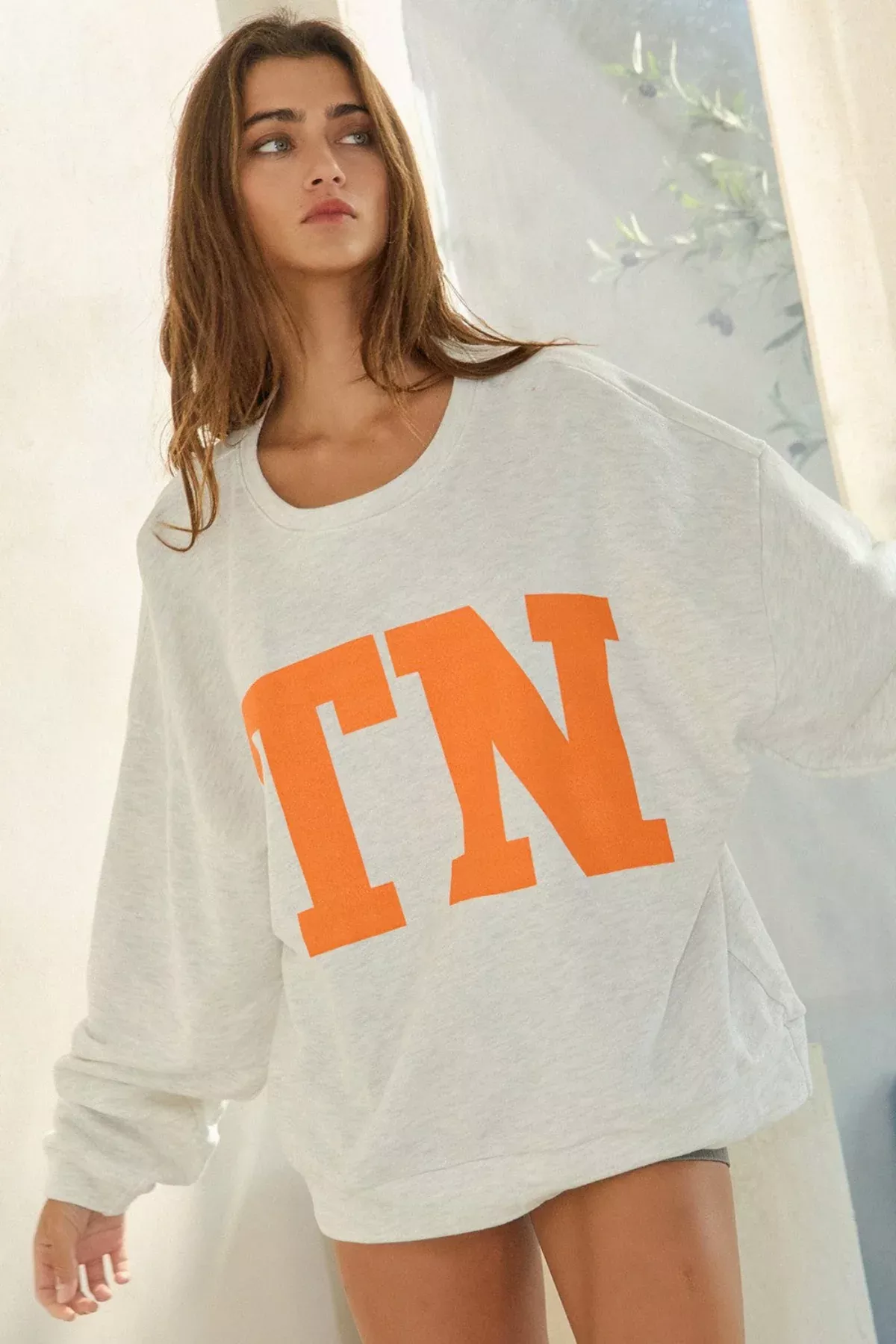 Tennessee Grey Crew Neck Sweatshirt | Boho Pink