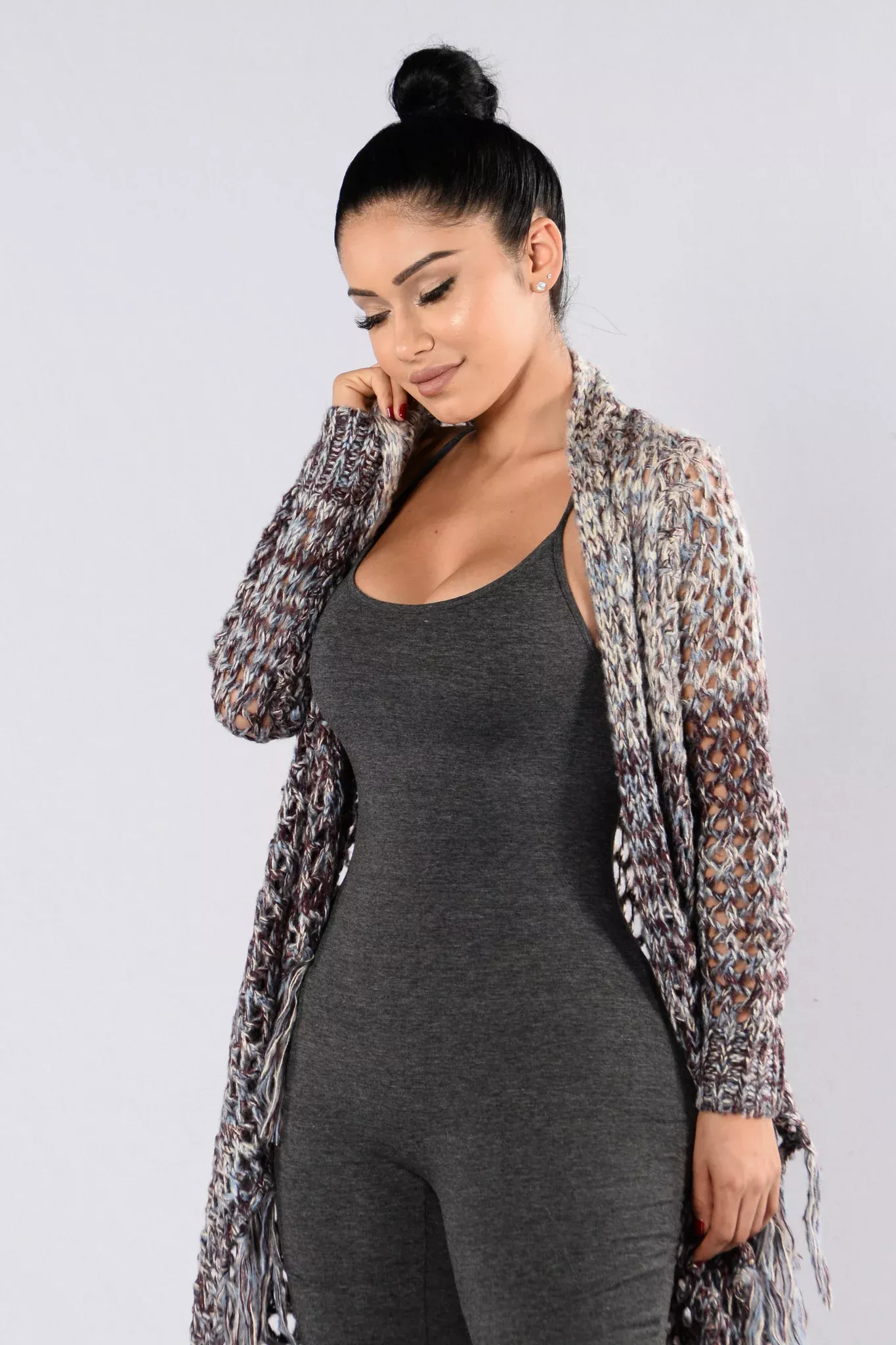 Through The Storm Cardigan - Burgundy