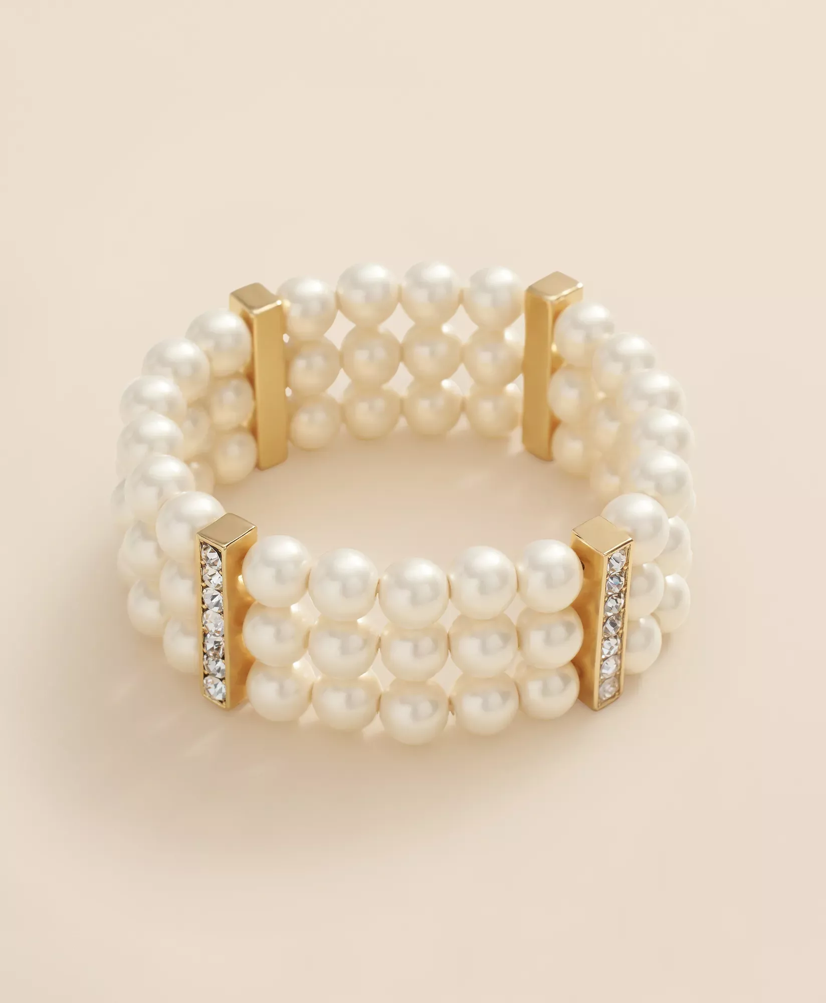 Triple Strand Stretch Faux-Pearl Bracelet