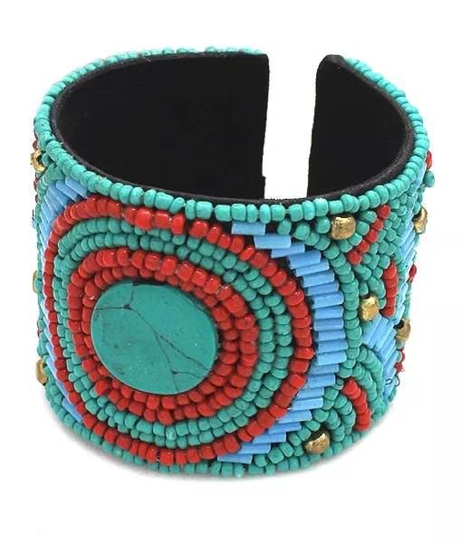 Turquoise Beaded Wonder Cuff