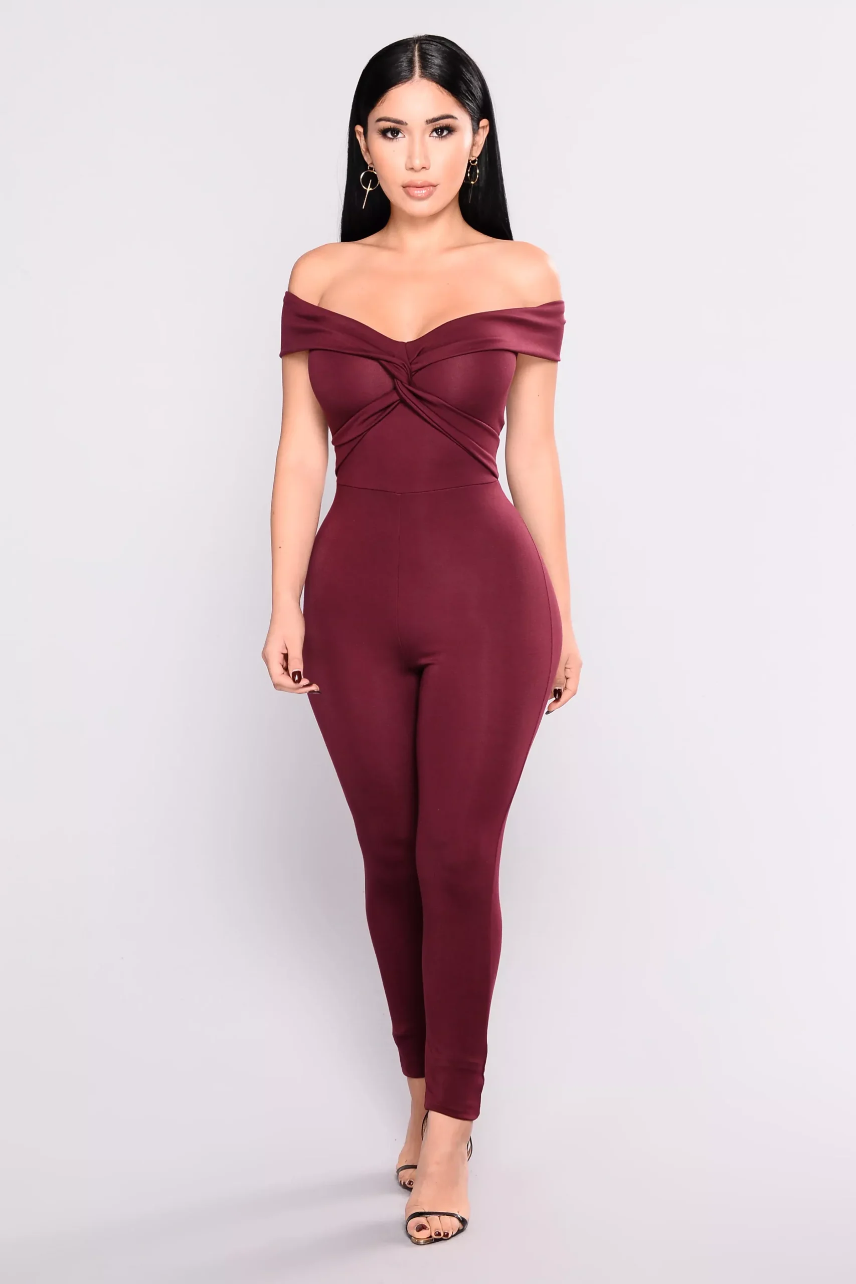Twist and Take Jumpsuit - Burgundy