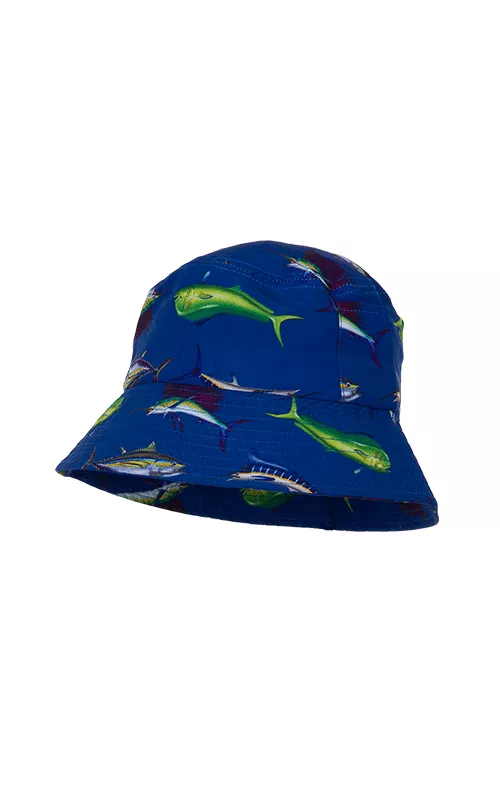 Uzzi Bucket Hat #BH55 Navy Fish