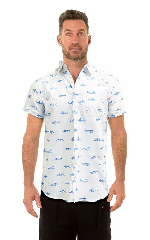 Uzzi Hawaiian Shirt – Short Sleeve Cotton Fish Shirts for Men #CCS12