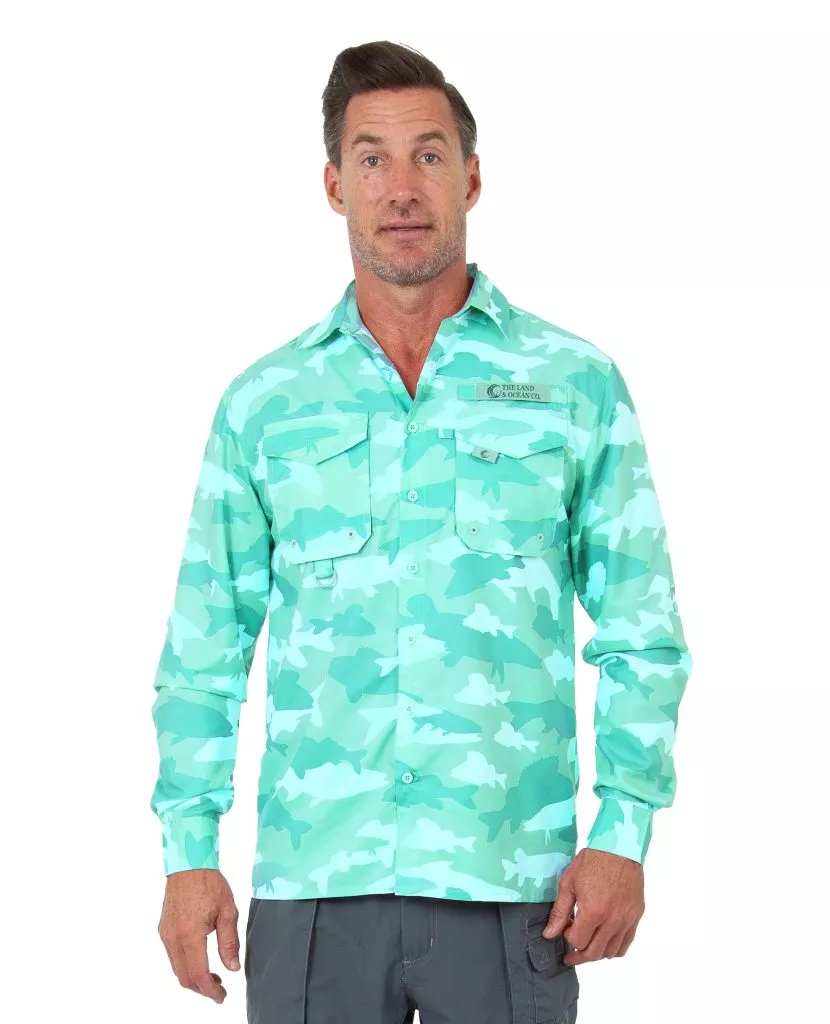 Uzzi Long Sleeve Fishing Shirt Dri Fit for Men #CS05 Jade