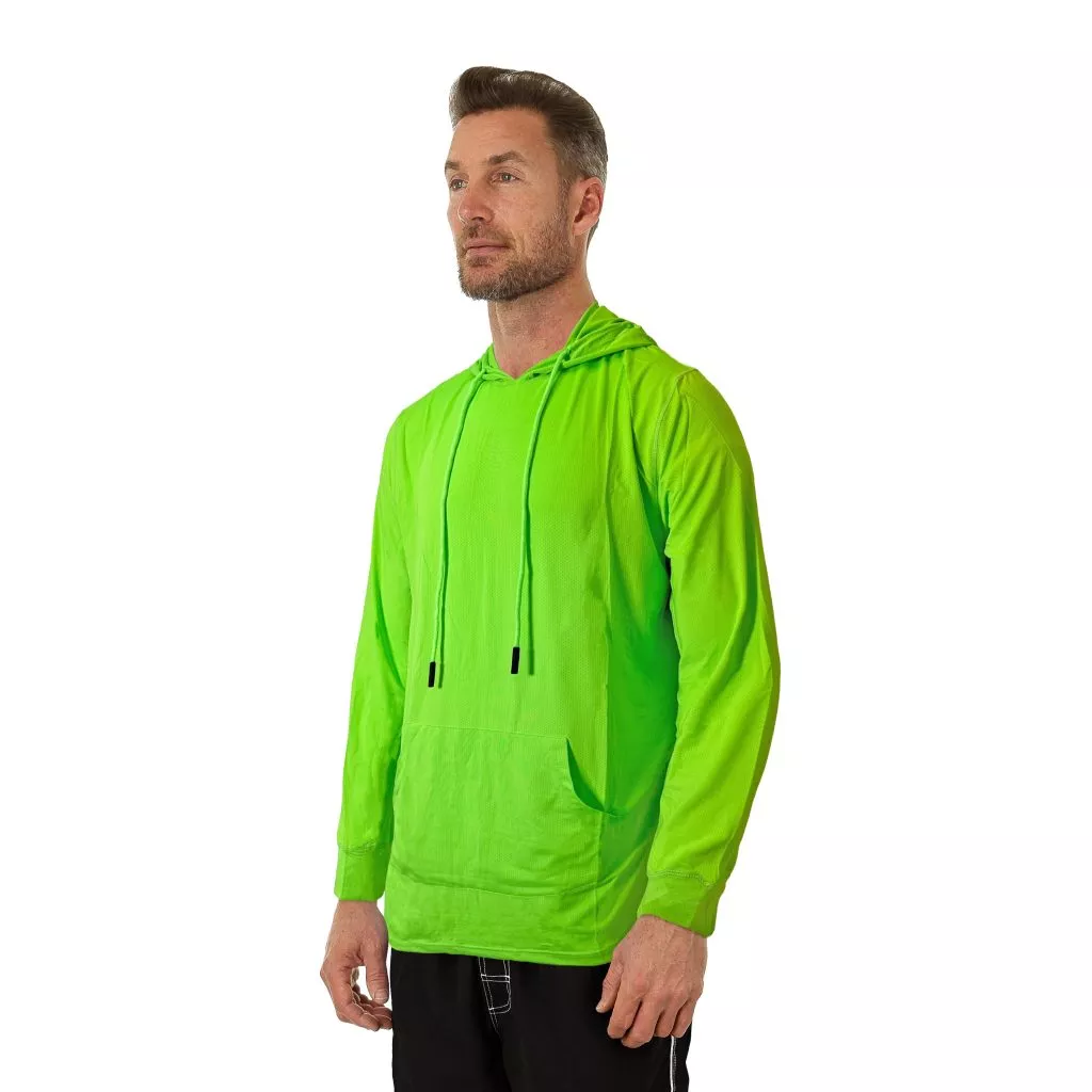 Uzzi Men’s Birdseye Mesh Hoodie #MMP01 Neon Green