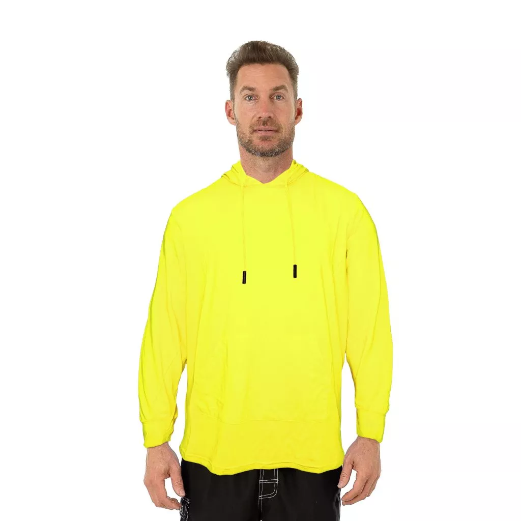 Uzzi Men’s Birdseye Mesh Hoodie #MMP01 Neon Yellow
