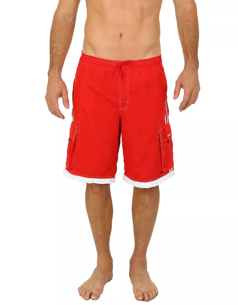 UZZI Men’s Relax Long Cargo Swim Trunks #S007