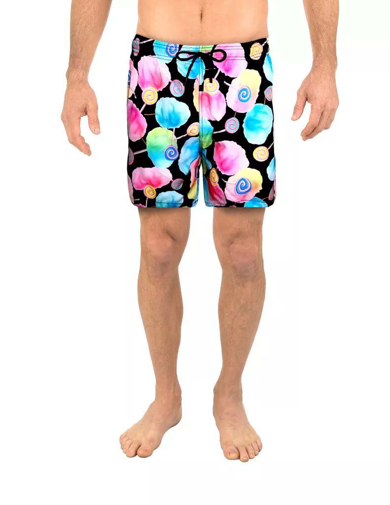 Uzzi Stretch Cotton Candy Swim Shorts #2029 Black