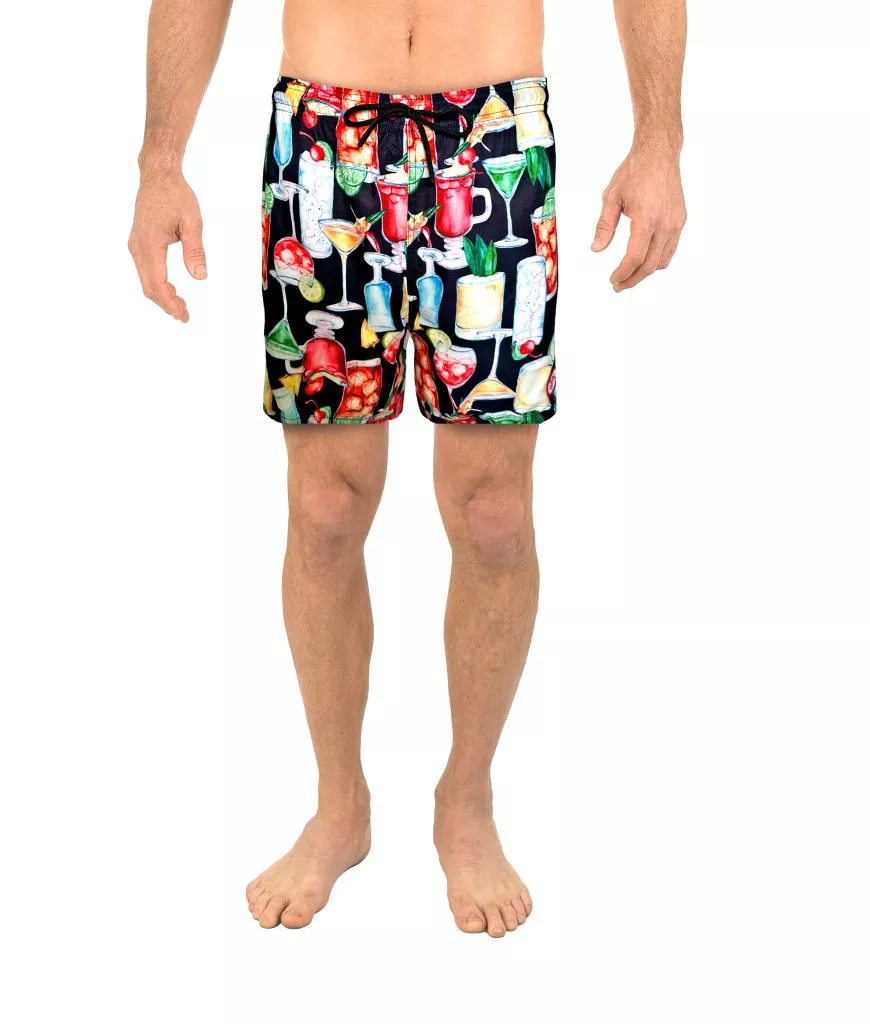 Uzzi Stretch Drinks Swim Shorts #2027 Black