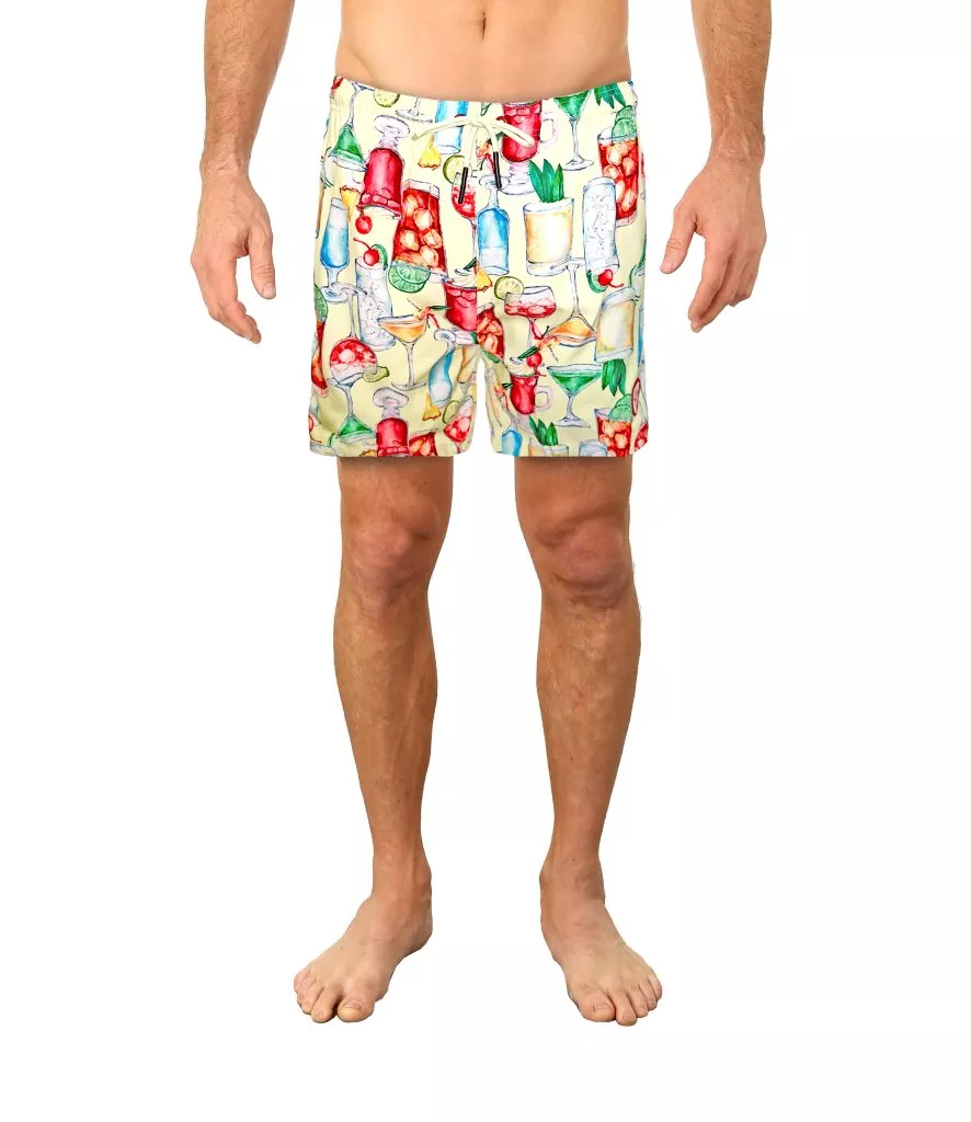 Uzzi Stretch Drinks Swim Shorts #2027 Yellow