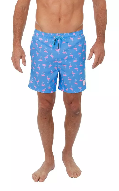 Uzzi Stretch Flamingo Swim Shorts #2018 Blue
