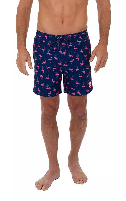 Uzzi Stretch Flamingo Swim Shorts #2018 Navy