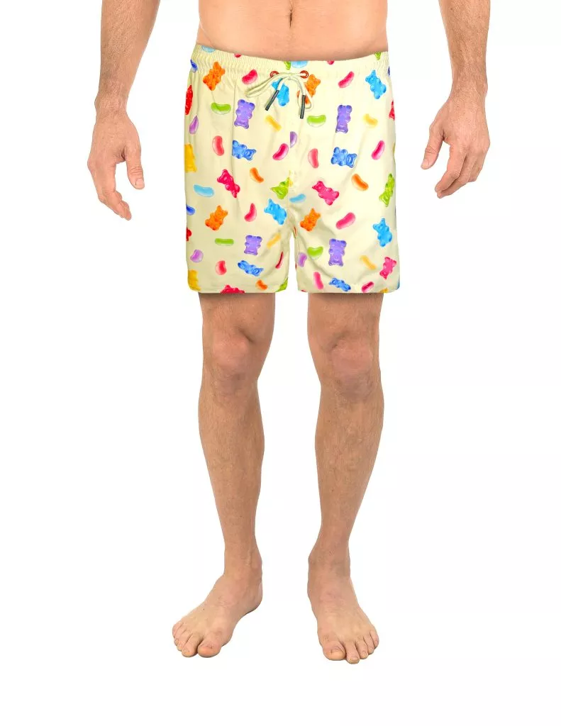 Uzzi Stretch Gummy Bears Swim Shorts #2028 Yellow