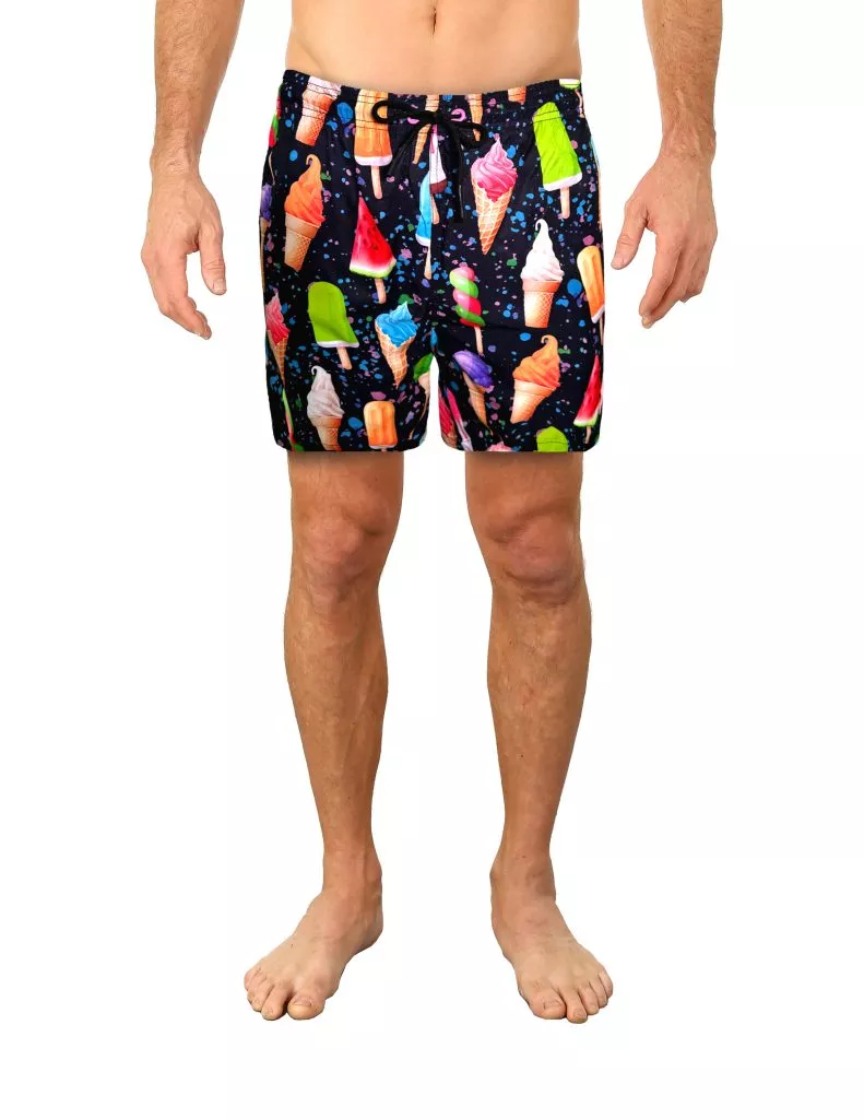 Uzzi Stretch Ice Cream Swim Shorts #2030 Black