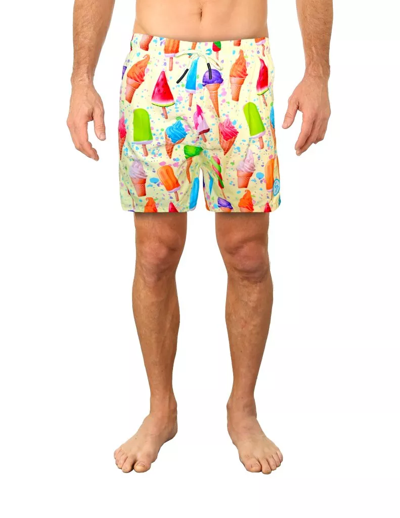 Uzzi Stretch Ice Cream Swim Shorts #2030 Yellow