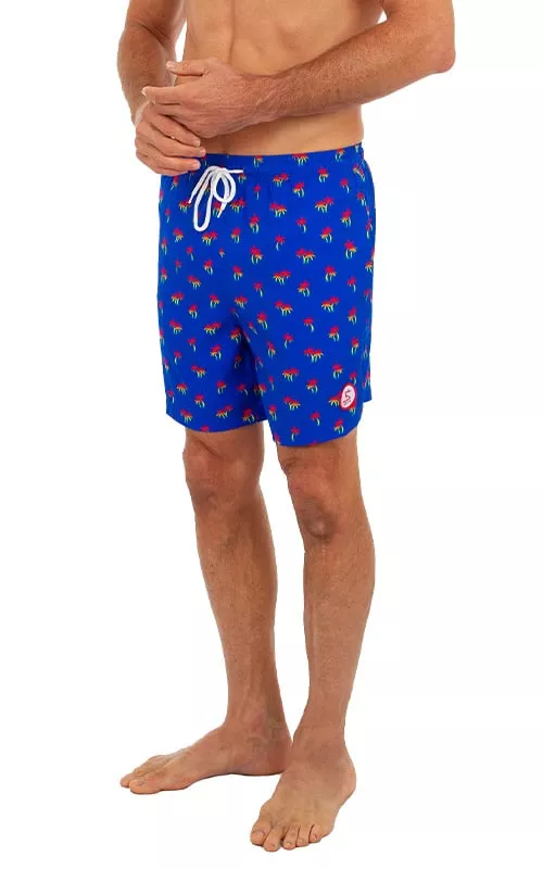 Uzzi Stretch Palm Swim Shorts #2016 Royal