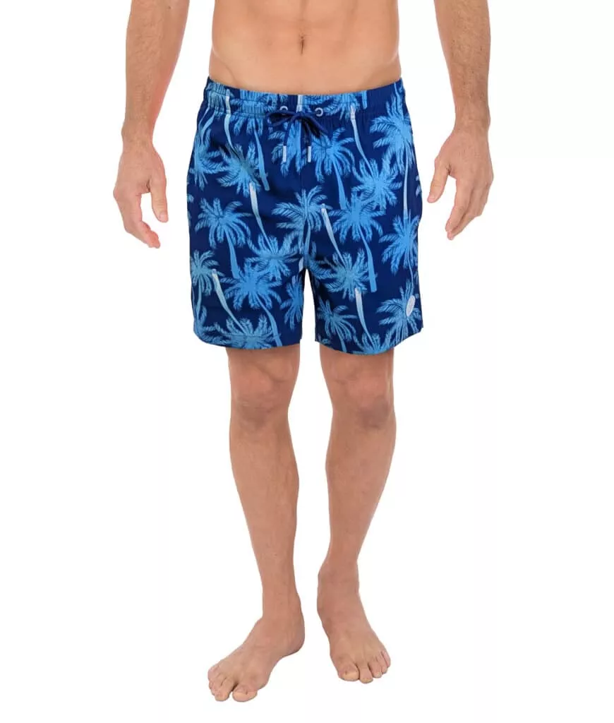 Uzzi Stretch PALMS Swim Shorts #2041 NAVY