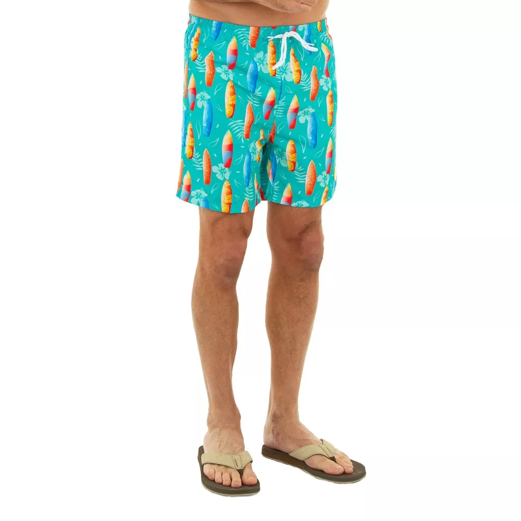 Uzzi Swim Print Shorts #1890 GREEN