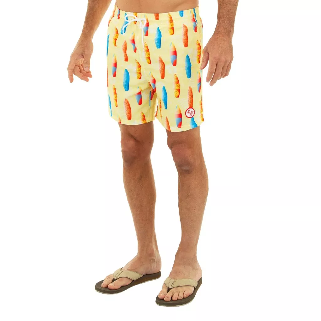 Uzzi Swim Print Shorts #1890 YELLOW