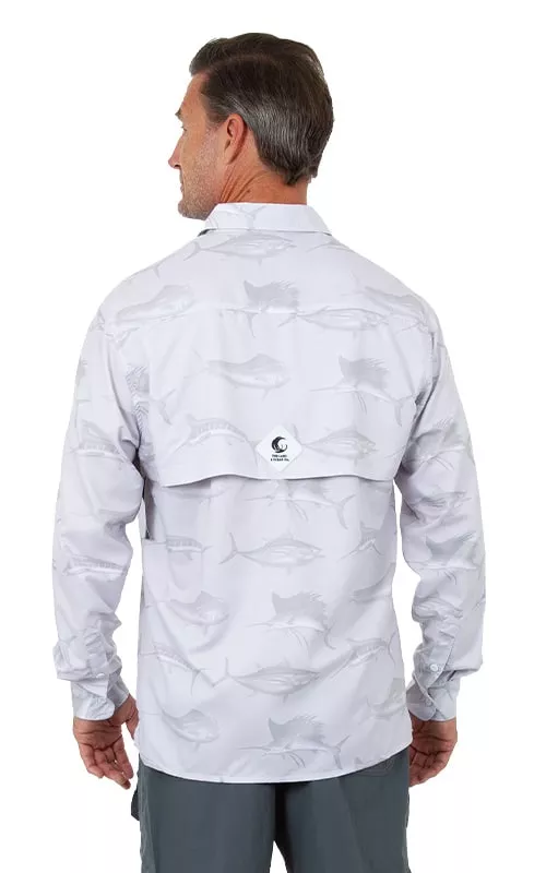 Uzzi Utility Fishing Shirt – Long Sleeve Dri Fit Shirts for Men #CS03 Gray
