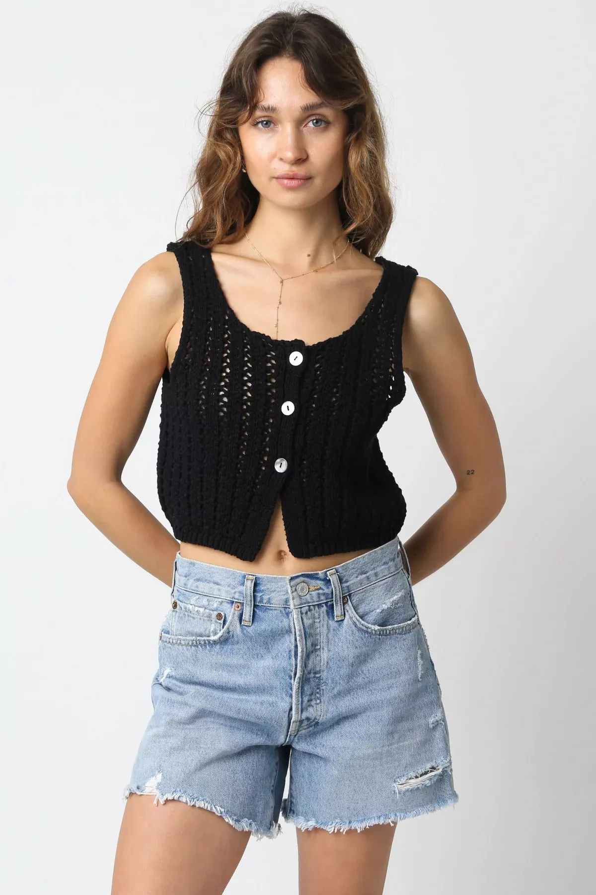 Valeria Black Sheer Sweater Top | Boho Pink