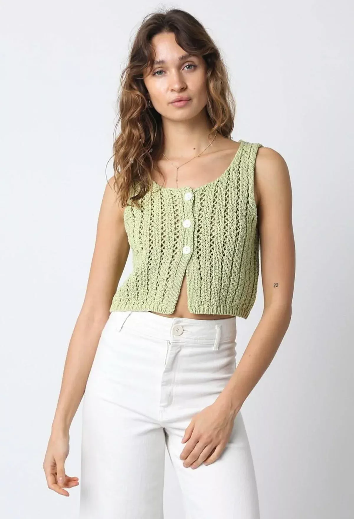 Valeria Sage Sheer Sweater Top | Boho Pink