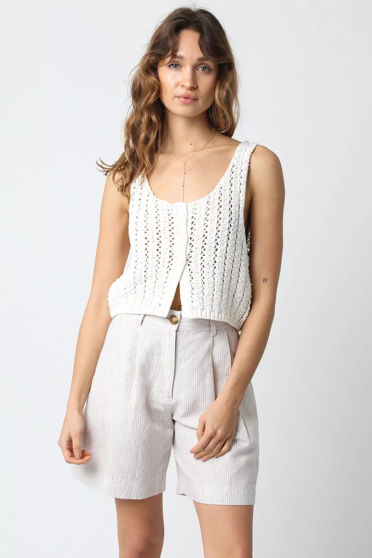 Valeria White Sheer Sweater Top | Boho Pink