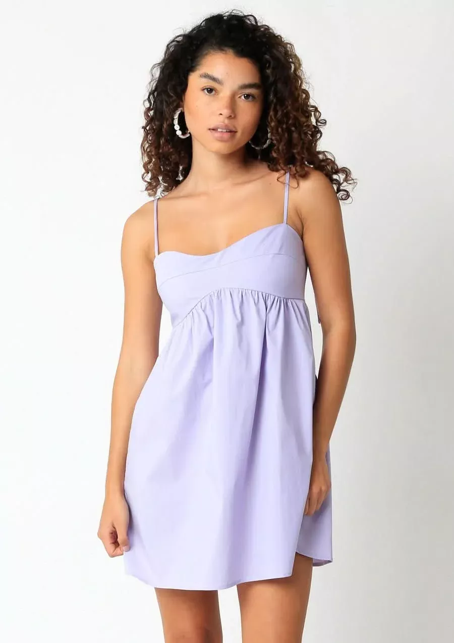 Vali Lilac Babydoll Cami Mini Dress | Boho Pink