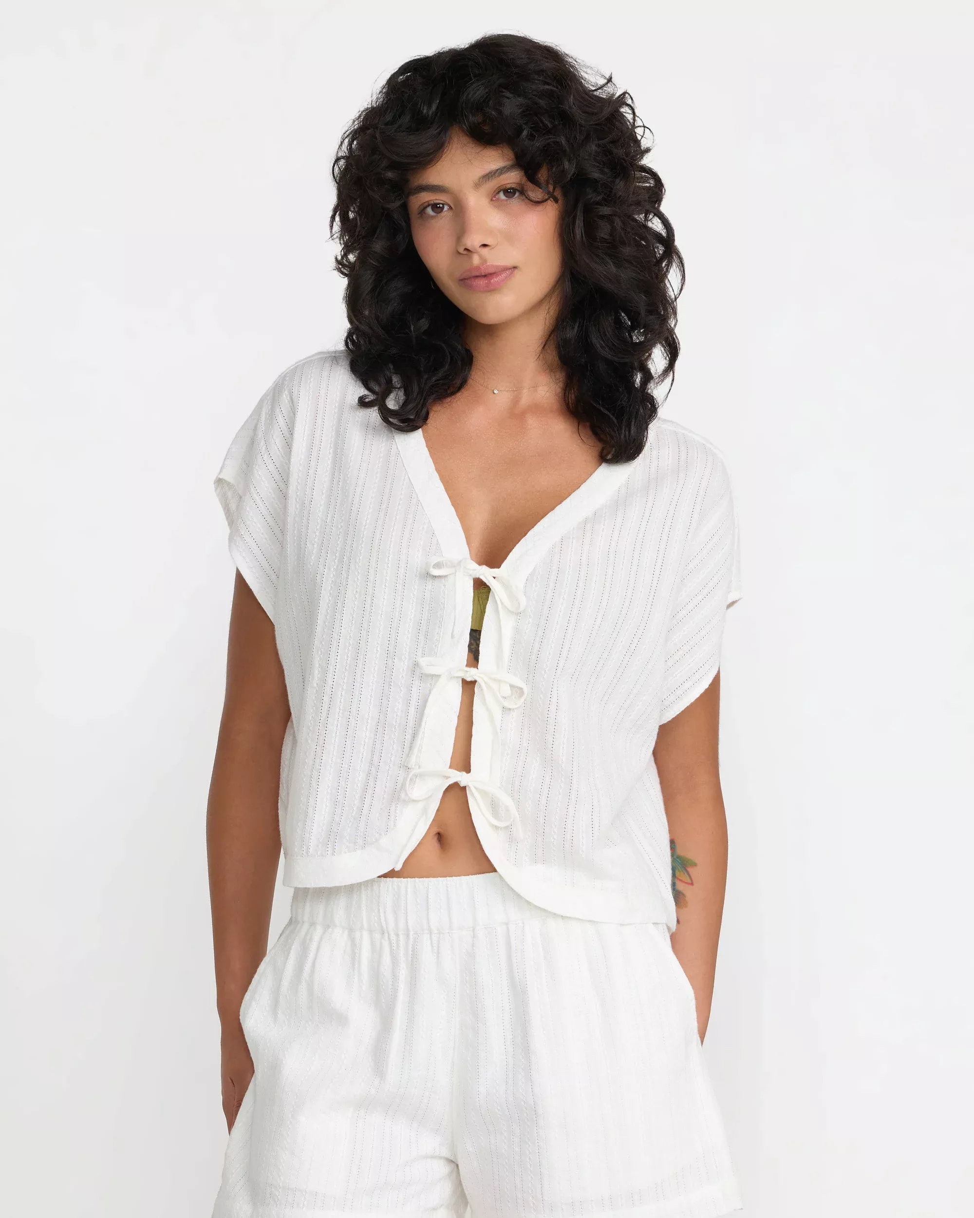 Vista Tie Front Cover Up Top