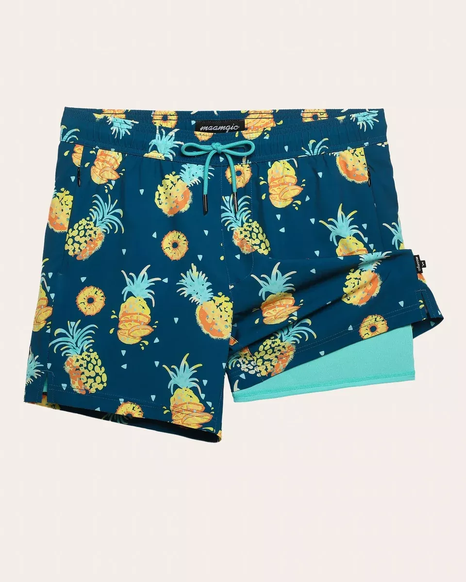 VivaVacay Pineapple Swim Trunks