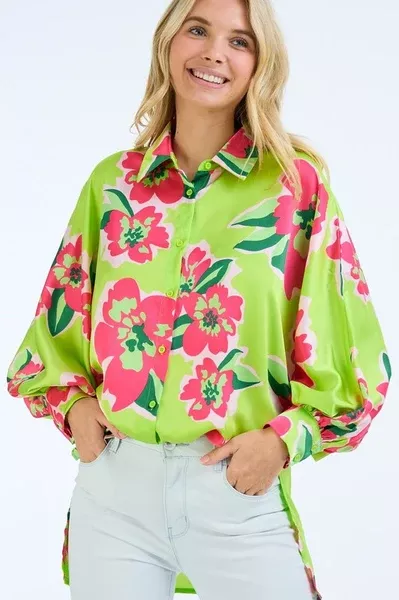 VIVID FLORAL PRINT SHIRT