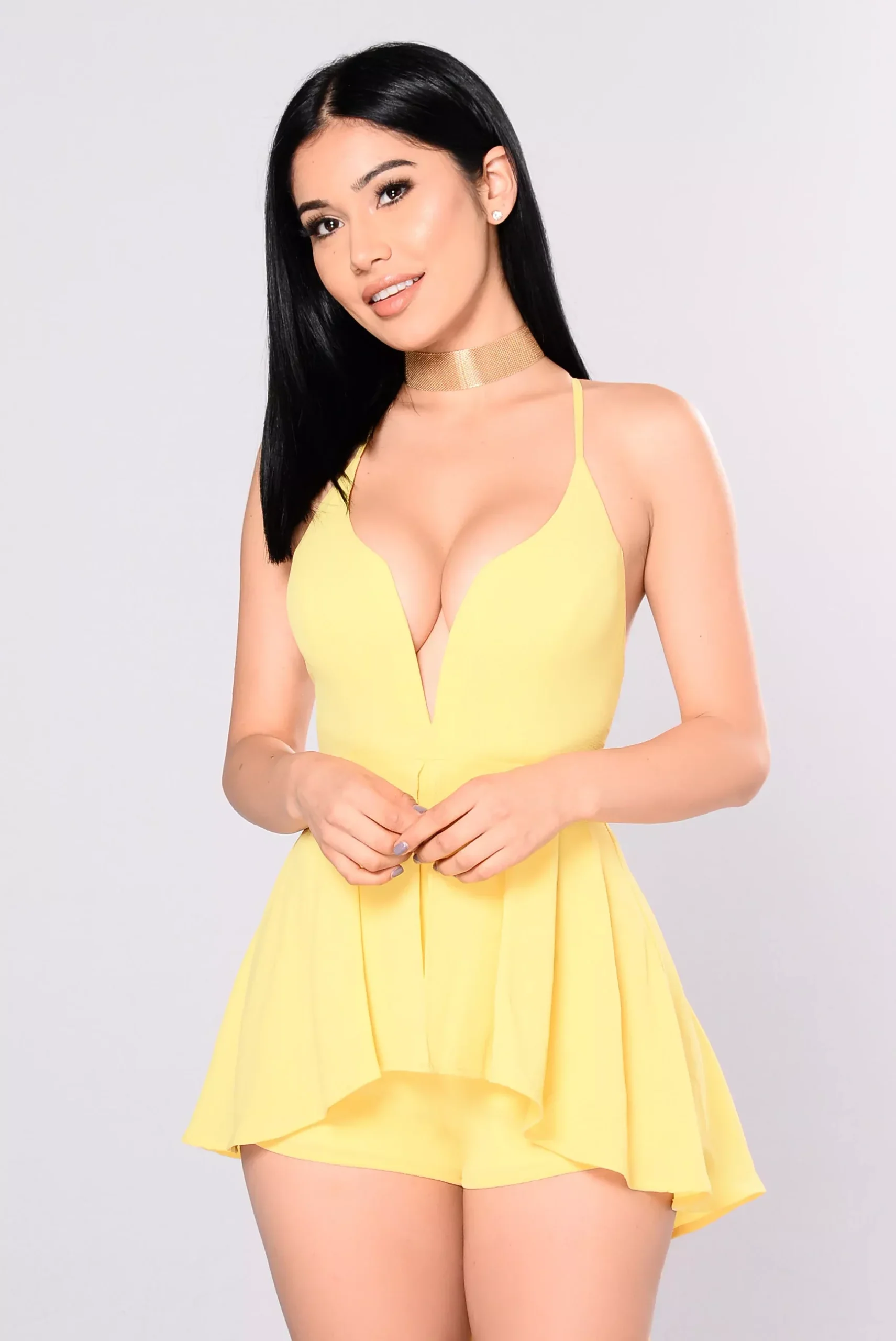 Waiting On A Feeling Romper - Yellow
