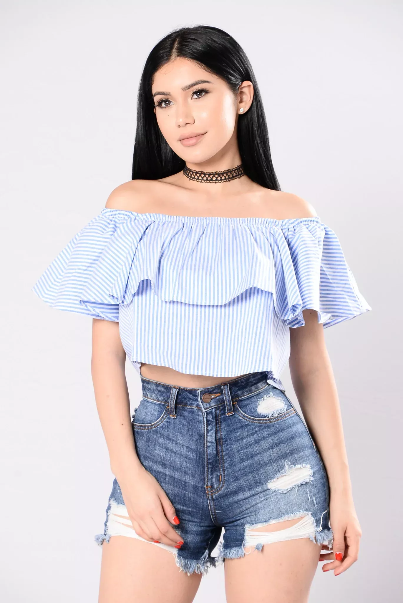 Wall Flower Top - Blue