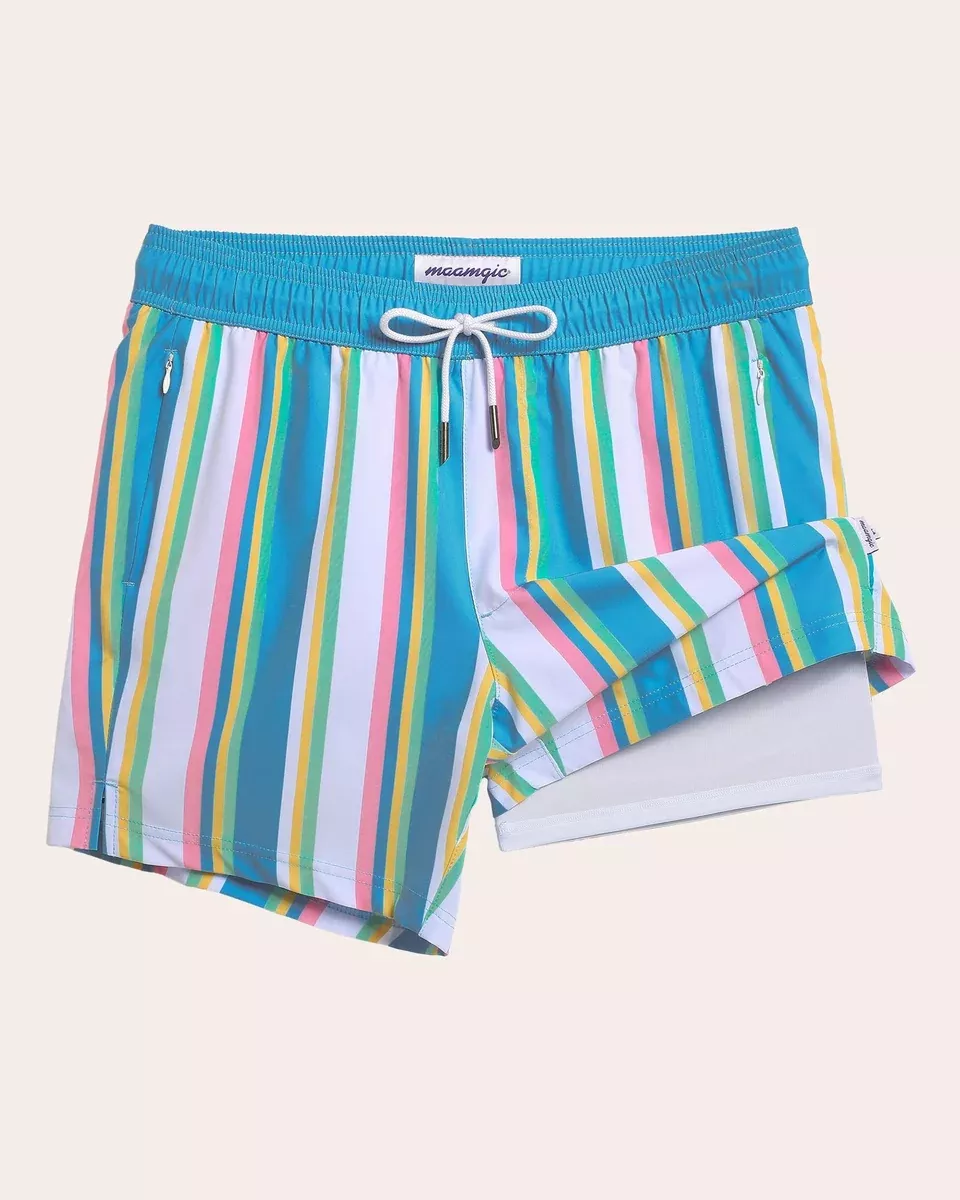 WaveChaser Striped Swim Trunks