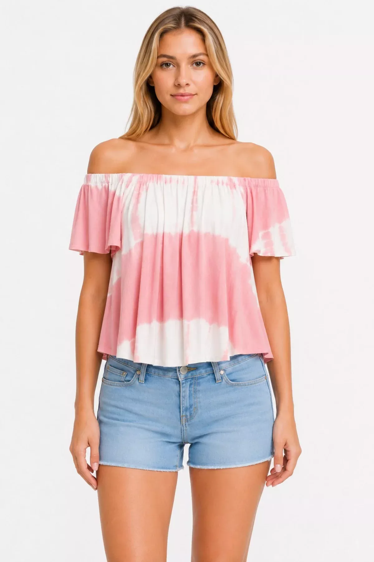 Weekender Pink Tie-Dye Off-the-Shoulder Top | Boho Pink