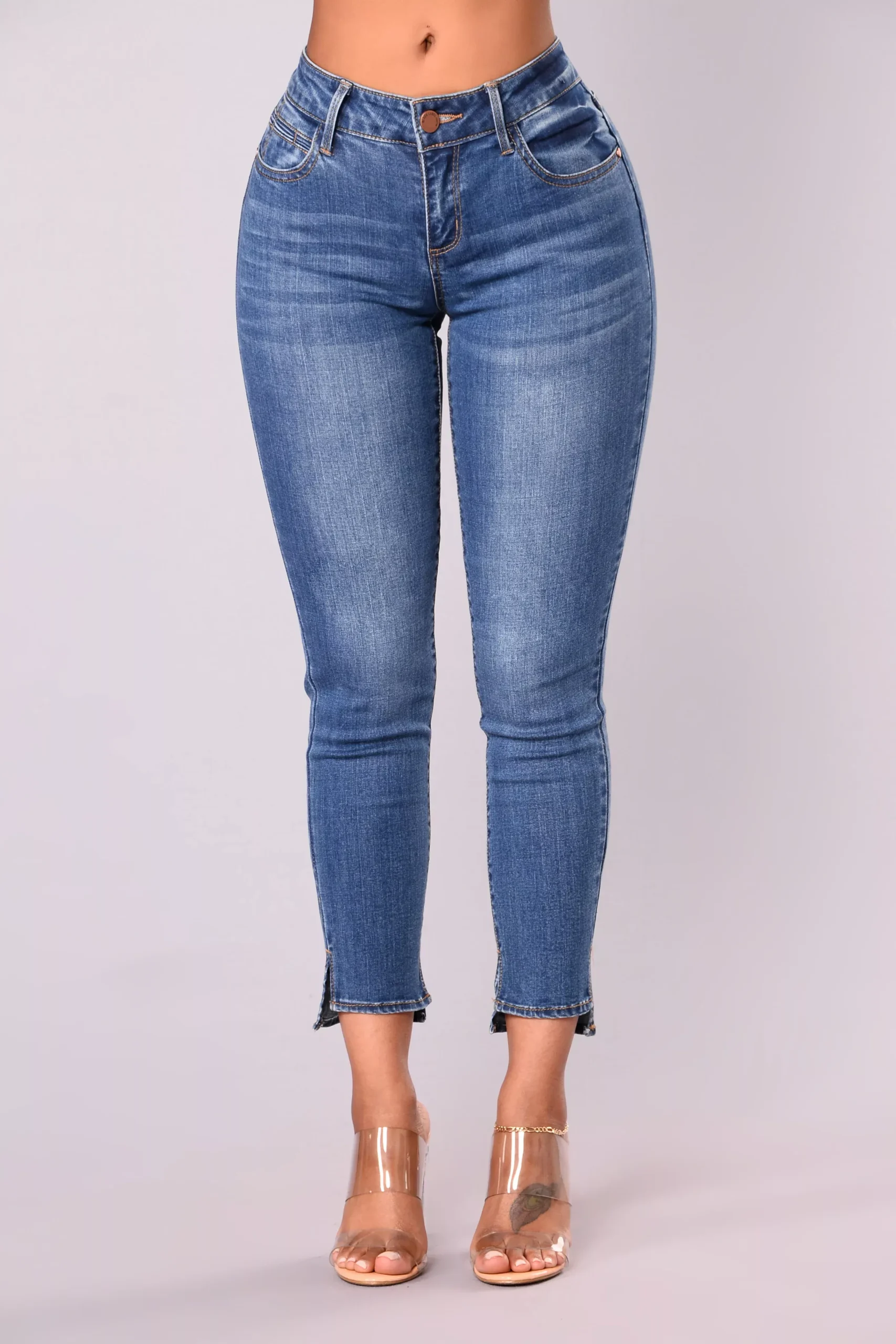 Where Ya At Ankle Jeans - Medium Blue Wash